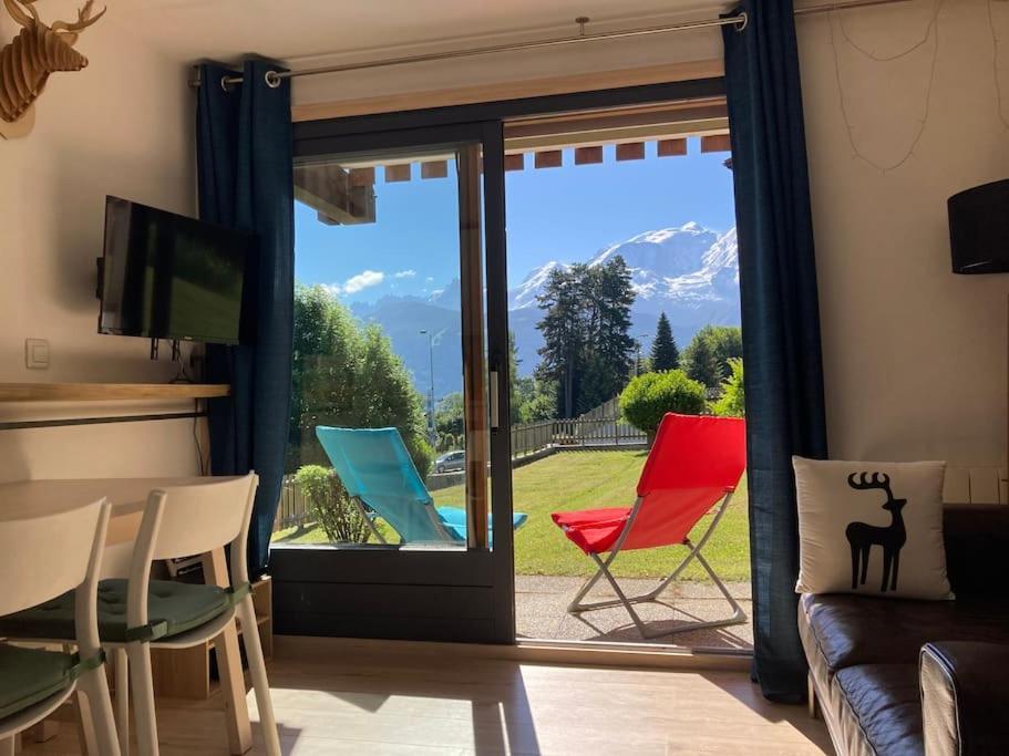 Apartamento La Marmotte: Vue Mont Blanc, Terrasse, Parking Combloux Exterior foto