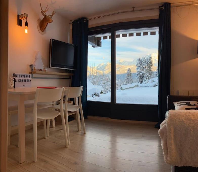 Apartamento La Marmotte: Vue Mont Blanc, Terrasse, Parking Combloux Exterior foto